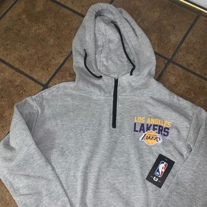 Los Angeles Lakers Gray Half-Zip Hoodie Size Medium NWT